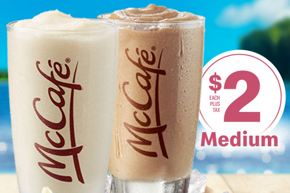 medium frappe two dollars each plus tax