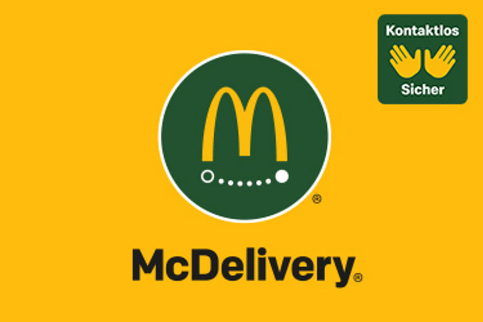 Grafik: McDelivery Text: Kontaktlos sicher