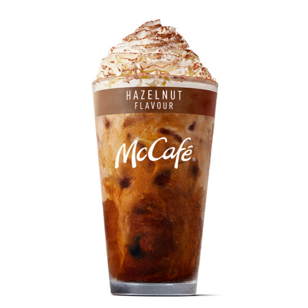 Deluxe Hazelnut Flavoured Iced Coffee - medium from McDonalds McCafé Drinks menu