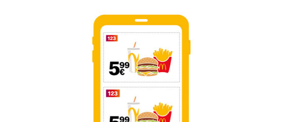 Coupons auf einem Handyscreen