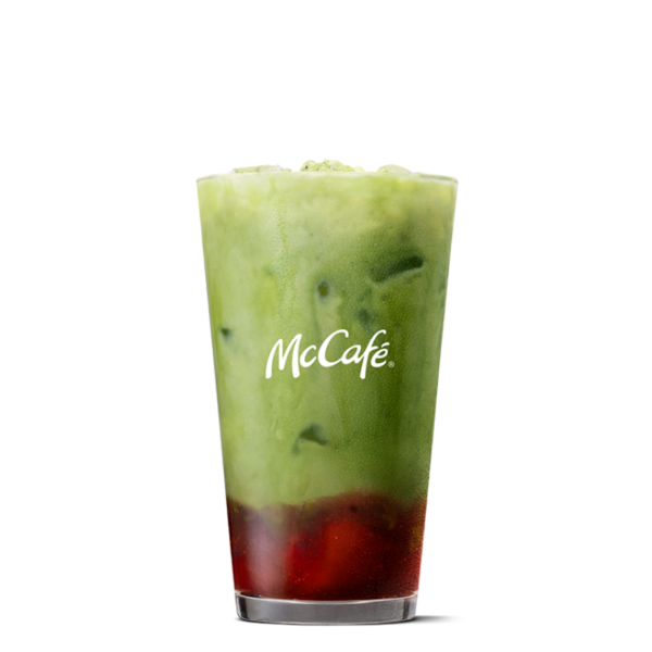 Iced Strawberry Matcha Latte - medium from McDonalds McCafé Drinks menu