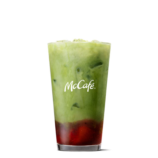 Iced Strawberry Matcha Latte - medium from McDonalds McCafé Drinks menu