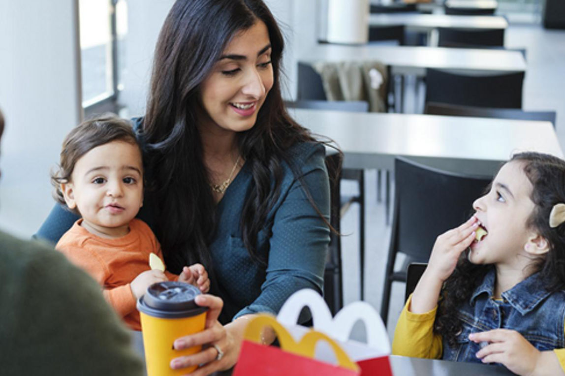 Family eating at McDonald's