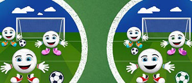 McDonald’s Fun Football mascots standing in front of the goal on two football pitches