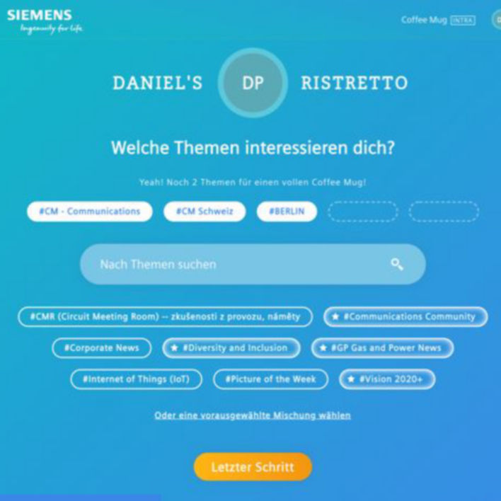 Merkle case study: Siemens Coffee Mug Dashboard