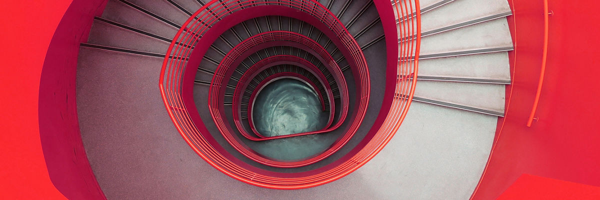 red swirl cylinders