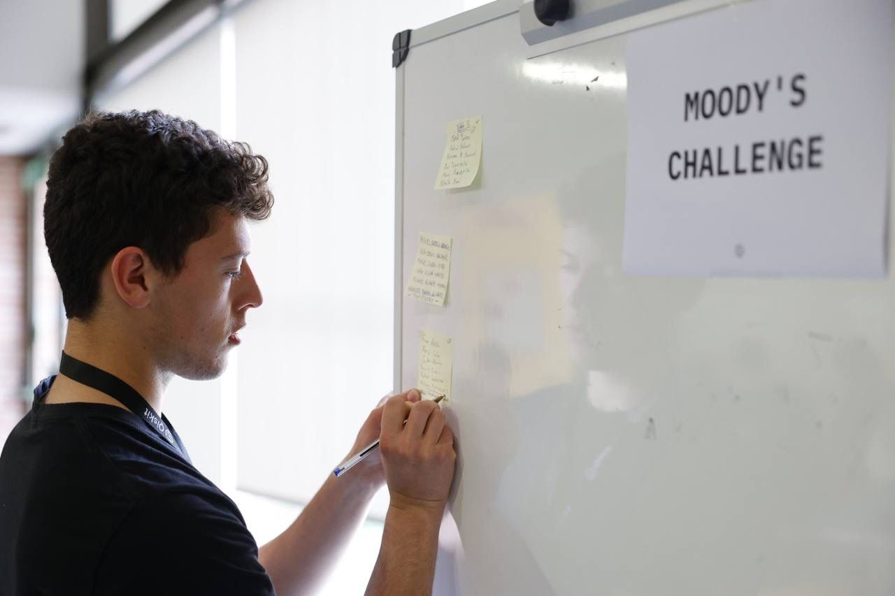 Student working on Moody’s Analytics challenge