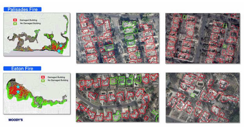Los Angeles 2025 fires structure damage identification from pre  and post-event imagery