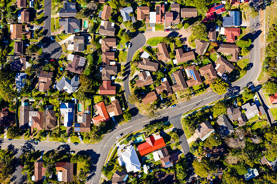 Suburban roof tops