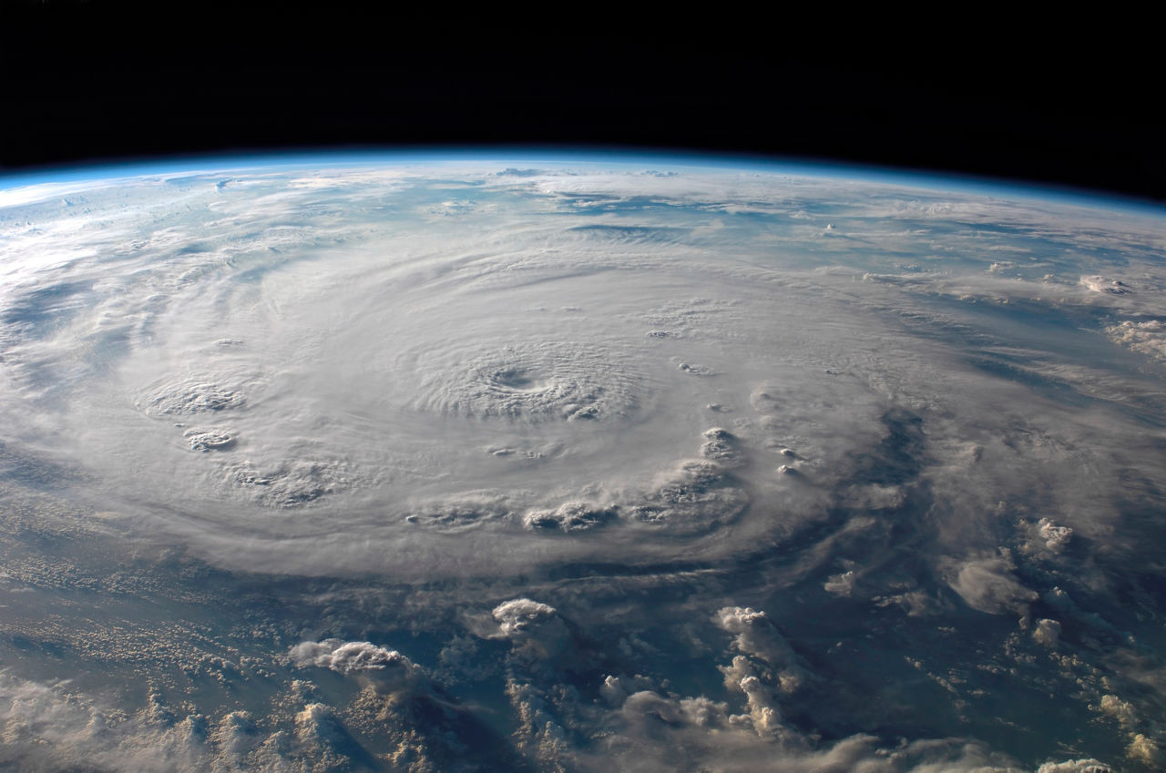 September 3, 2007 - This view of Hurricane Felix was taken from the Earth-orbiting International Space Station (ISS) by an Expedition 15 crewmember using a digital still camera equipped with a 28-70 mm lens set at 28 mm focal length on September 3, 2007 at 11:38:46 GMT. The ISS was located at the nadir point of 16.9 degrees north latitude and 83.3 degrees west longitude, over the waters southwest of Grand Cayman Island. At approximately noon GMT, Hurricane Felix was near 14.2 degrees north latitude and 76.9 west longitude, about 260 miles (425 kilometers) south of Kingston Jamaica, and 425 miles (685 kilometers) east of Cabo Gracias a Dios on the Nicaragua/Honduras border, moving west at 21 miles per hour (33 kilometers per hour). The sustained winds were 165 miles per hour with higher gusts making it a category 5 on the Saffir-Simpson scale.