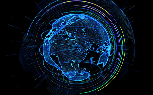 Global communication network concept.