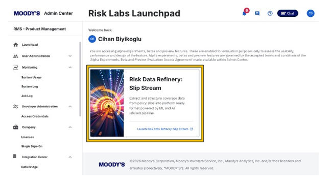 Moody's Risk Data Refinery