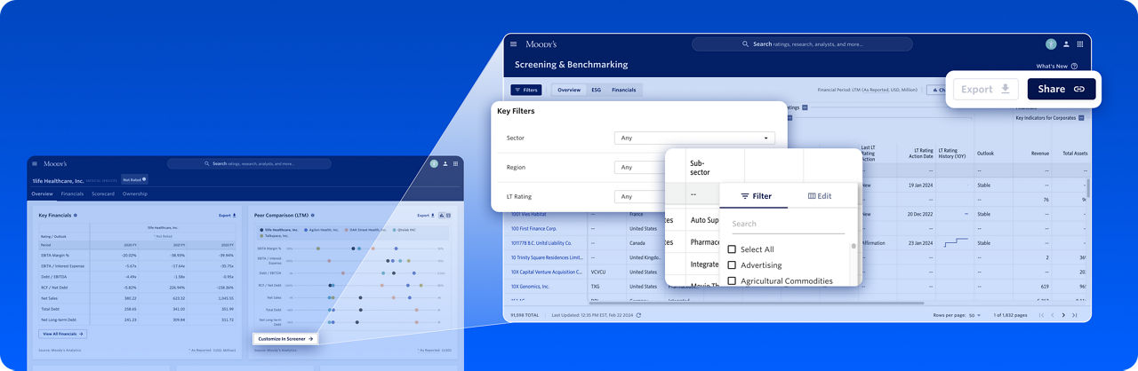 Screener and benchmarking