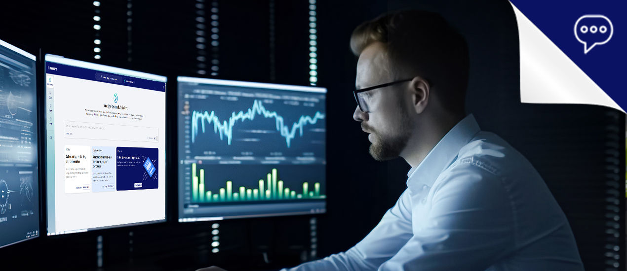 Woman and man pointing at monitor