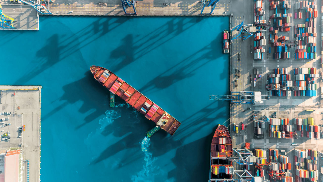 Cargo at shipping port