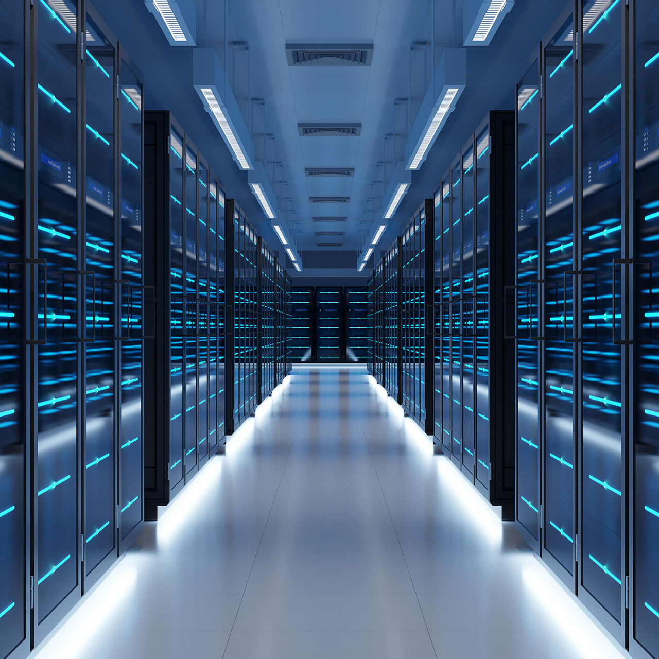 Server room with big data