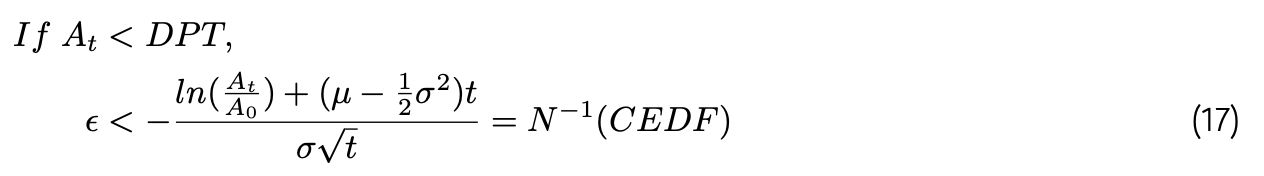 Linking the risk-neutral and physical probability of default (formula 17)