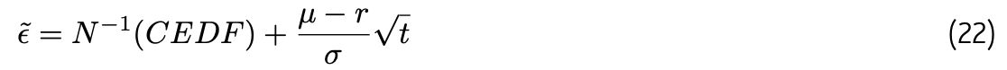 Linking the risk-neutral and physical probability of default (formula 22)