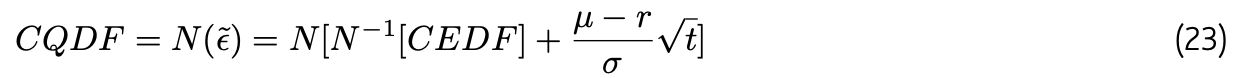 Linking the risk-neutral and physical probability of default (formula 23)