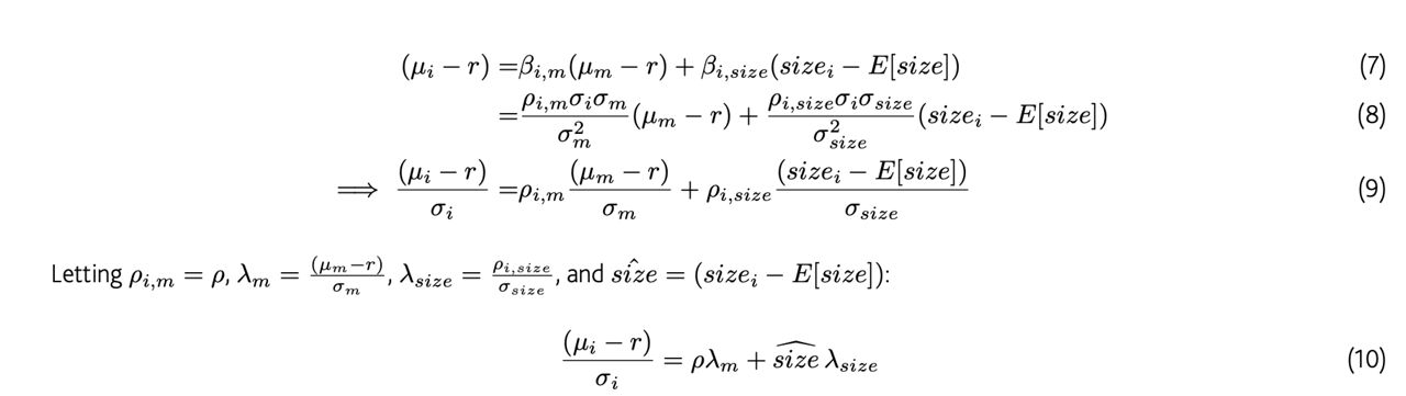 Model: valuation framework (formulas 7-10)
