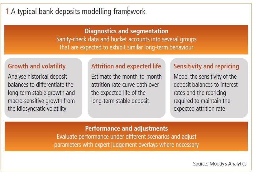 A typical bank deposits modeling framework