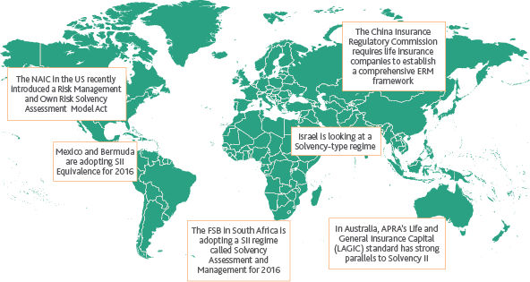 Figure 2. Global Map Of ORSA Regulations Source: Moody's Analytics