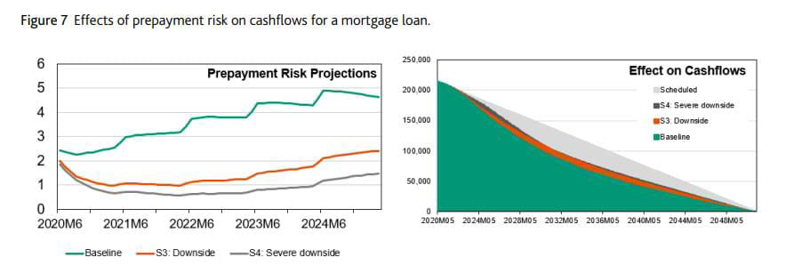 Effects of prepayment risk on cashflows for a mortgage loan