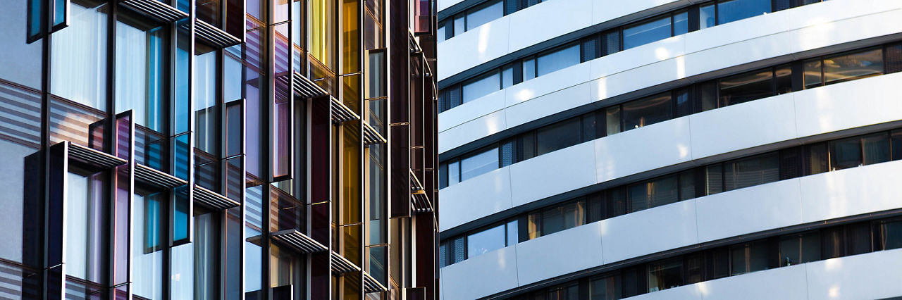 Office business building, London, England in 2015.