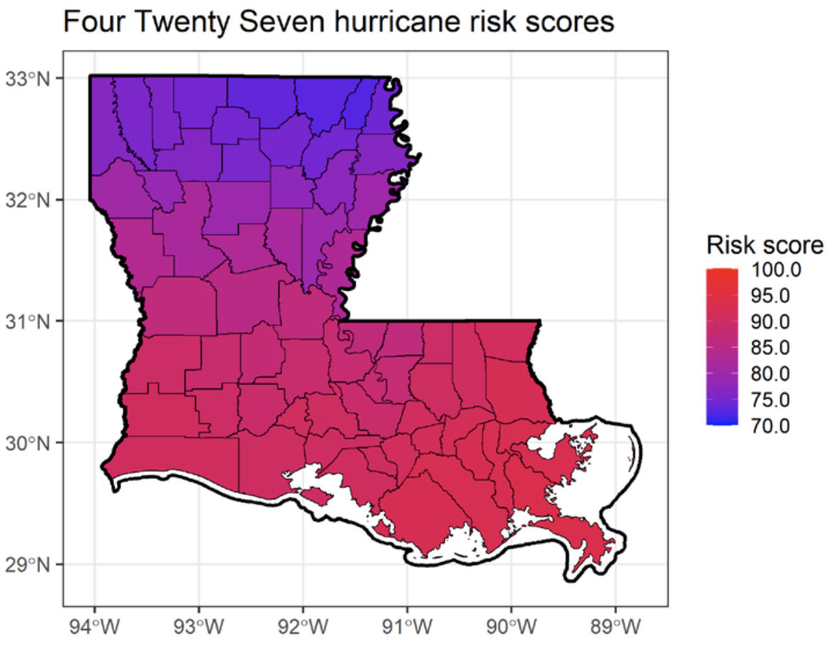 Four twenty seven hurricane risk scores