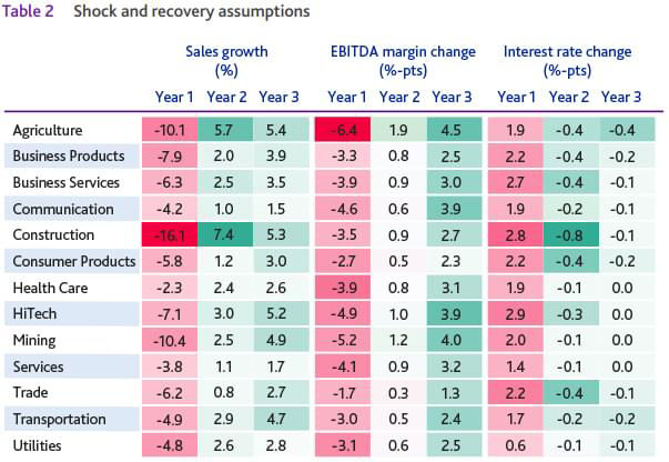 Shock and recovery assumptions