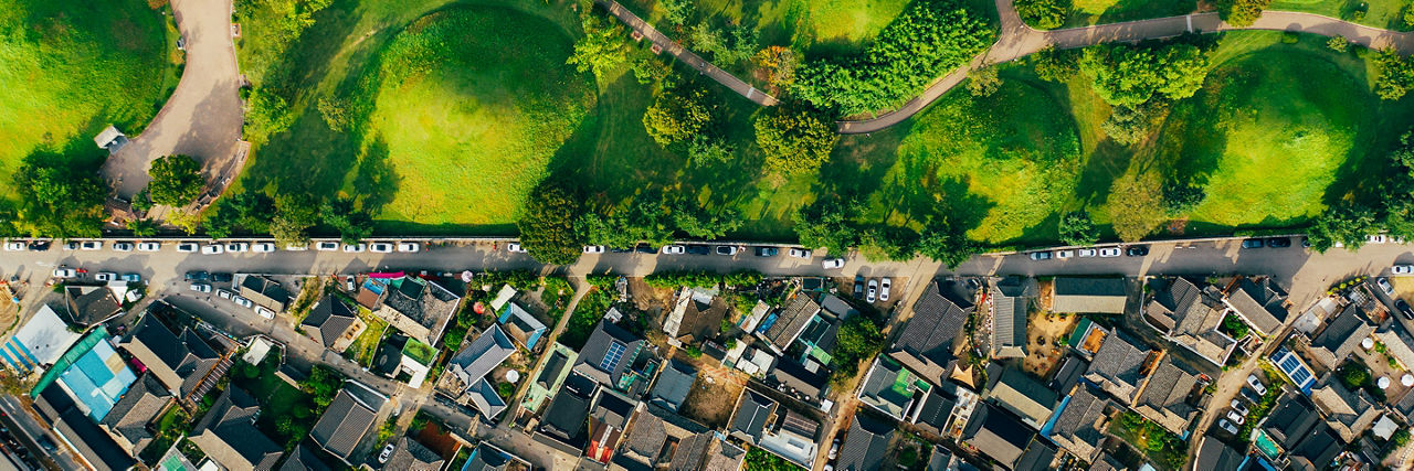 Aerial view of Gyeongju city with Daereungwon ancient tombs during Summer season. Gyeongju, South Korea