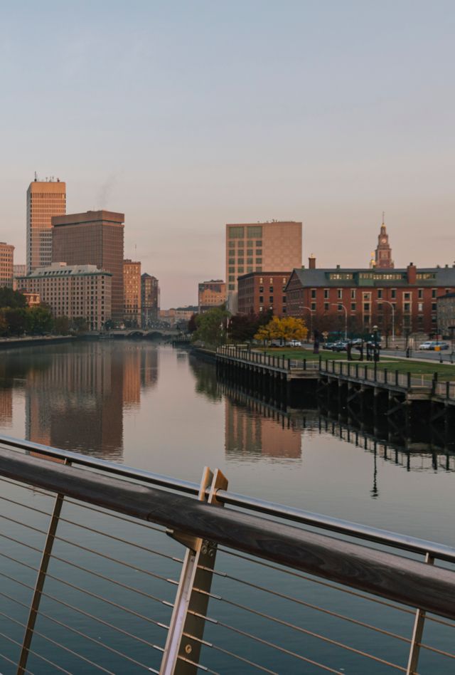 Stock Photo of Sunrise in Providence, Rhode Island on early Autumn Morning
