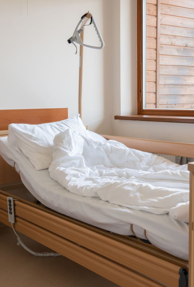 Stock Photo Of Comfortable And Cozy Retirement Home Ward Bed