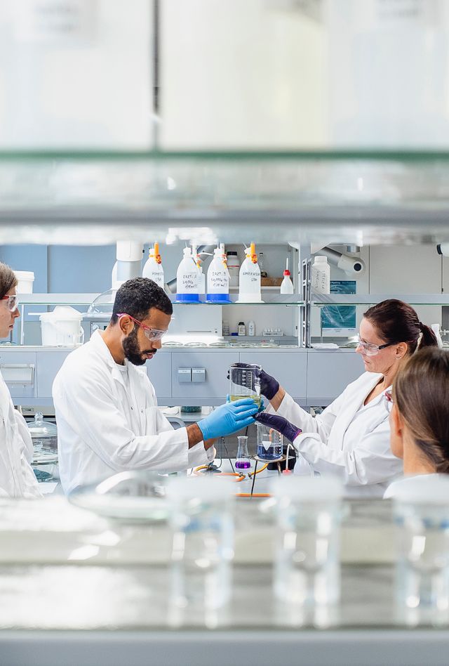 Scientists working in the laboratory