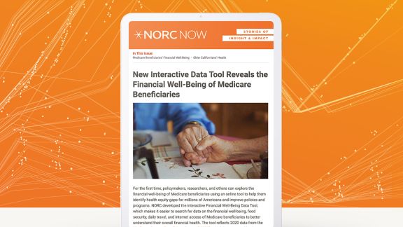 Visual example of NORC Now email newsletter