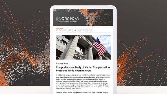 Visual example of NORC Now email newsletter