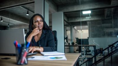 Black businesswoman working in the office