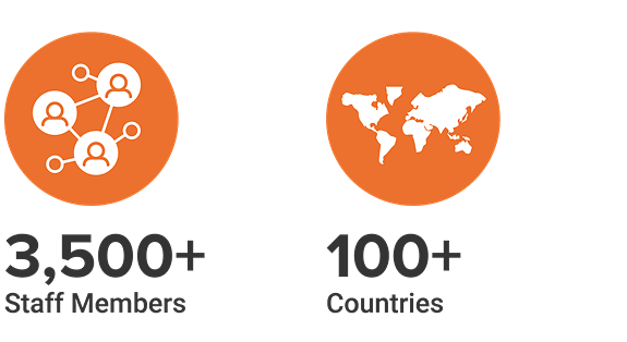 3,500+ Staff Members, 100+ Countries