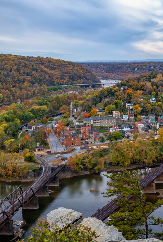 Harpers Ferry view from Maryland Heights, West Virginia, USA