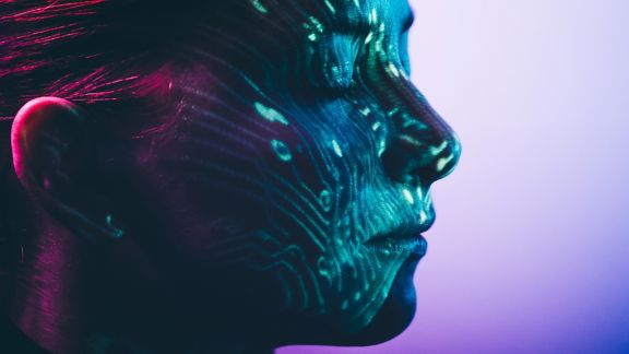 A human in a metaverse: An AI evolving, creating unique meta avatars in a digital universe. Firewall against viruses, creating copies.