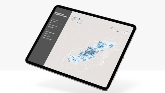 Tablet with map visualization