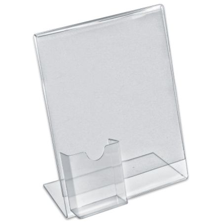 Azar Displays L Shaped Acrylic Sign Holders With Attached Tri Fold ...