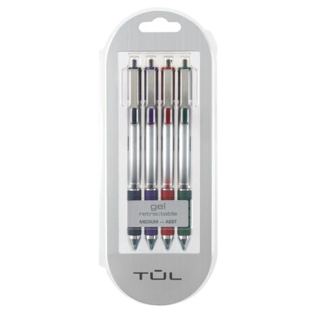 TUL Retractable Gel Pens 0.7 mm Medium Point Assorted 4pk by Office ...