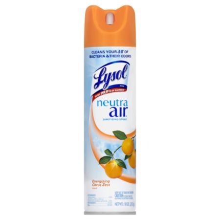 Lysol Neutra Air Sanitizing Spray Air Freshener Citrus Zest Scent 10 Oz ...