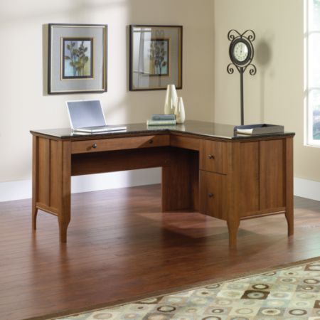 Sauder Appleton Collection Faux Marble Top L Desk Sand Pear by Office ...