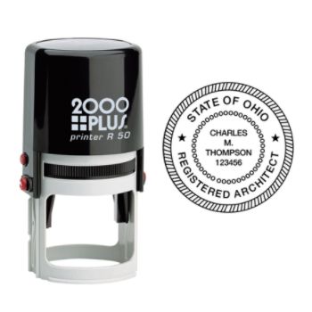 2000 PLUS R50 Self Inking Round Stamp With Microban 1 1516 Diameter ...