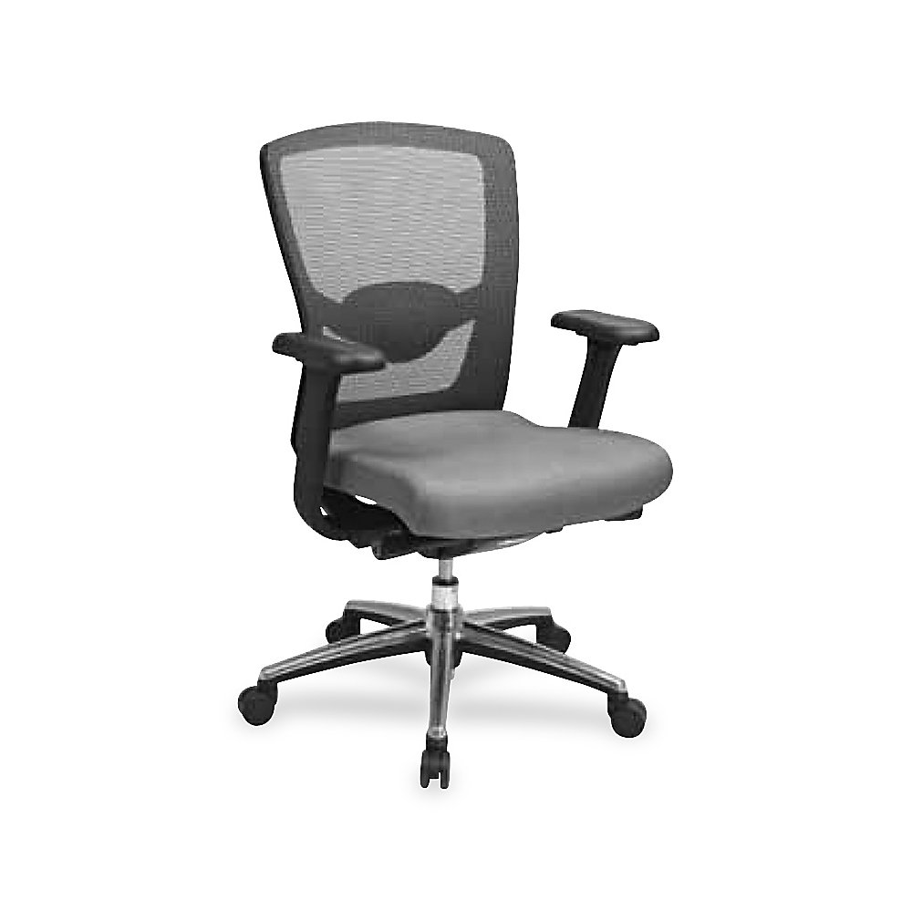 Lorell Executive High Back Chair 42 12 H x 23 34 W x 38 12 D Black Frame Gray Fabric