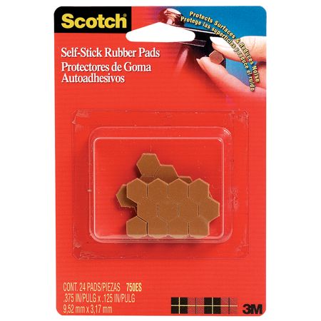 Scotch Self Stick Rubber Pads Brown 38 x 18 Pack Of 24 by Office Depot ...