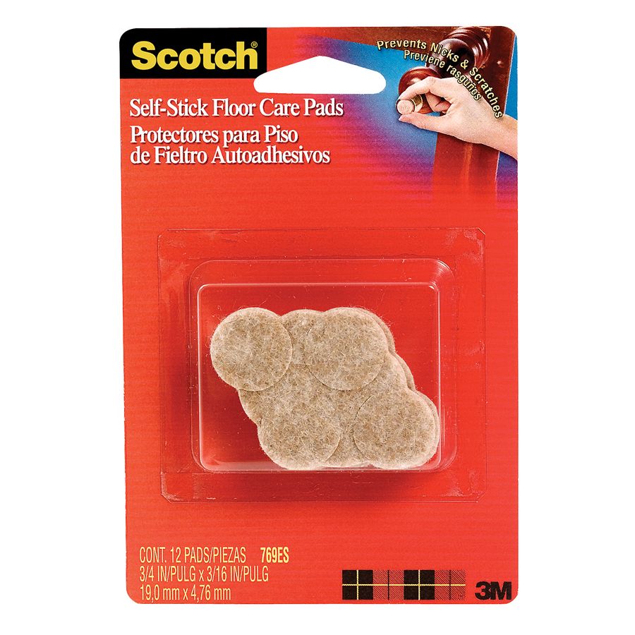 Scotch Self Stick Floor Care Pads 34  Pack Of 12