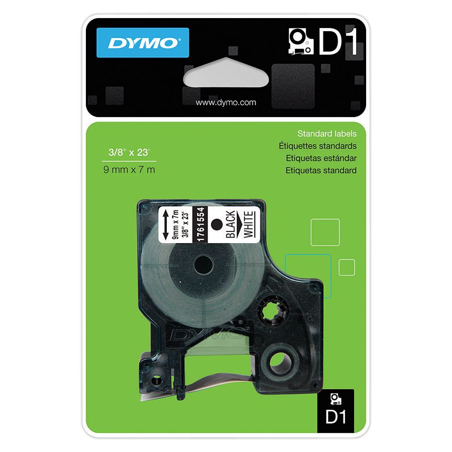 DYMO D1 41913 Black On White Tape 0.38 x 23